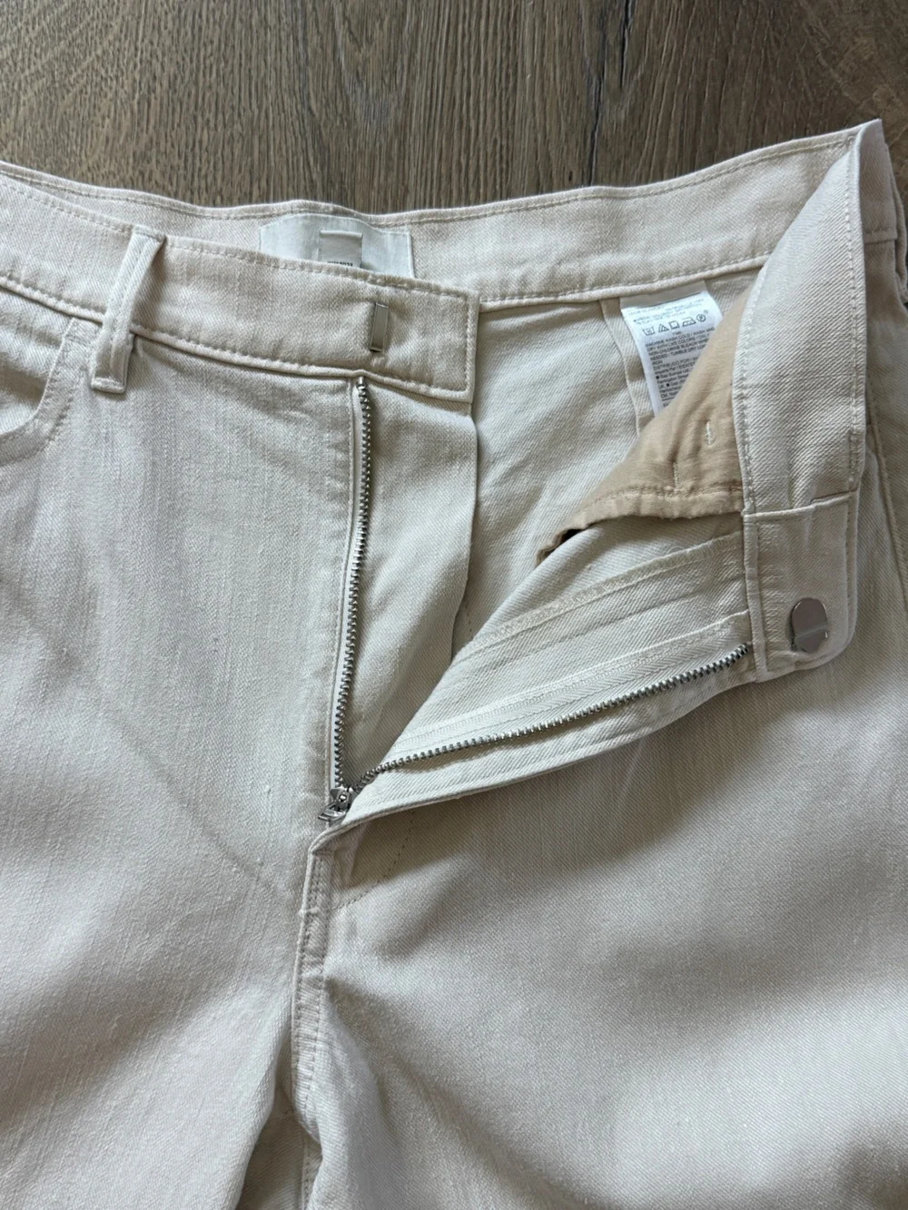 Banana Republic Wide-Leg Chinos in light khaki wash